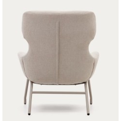 Lina armchair in beige chenille fabric and VeryForma steel
