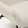 Sillón Lina en tejido rizo blanco y acero VeryForma