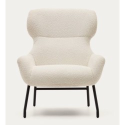 Lina Sessel aus weißem Frotteestoff und VeryForma-Stahl