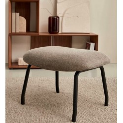 VeryForma Light Brown Fabric and Metal Aspe Footstool