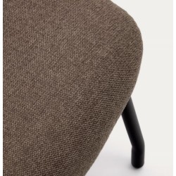 VeryForma Light Brown Fabric and Metal Aspe Footstool