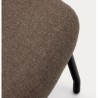 VeryForma Reposapiés de tela marrón claro y metal Aspe