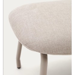 Poggiapiedi Lina in tessuto ciniglia beige e VeryForma