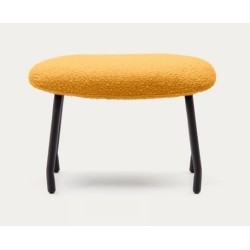 Repose-pieds Lina tissu bouclette moutarde et métal VeryForma