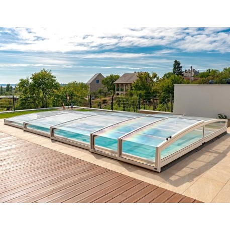 Abri de Piscine Linea bas Abrilios télescopique pour piscine 600x400