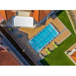 Linea Flat Copertura Piscina Abrilios Telescopica per Piscina 600x300