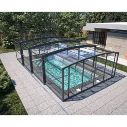 Abri de Piscine Isma haut Abrilios télescopique pour piscine 600x400