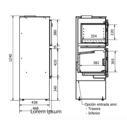 Fogão a lenha com forno de aço Istan 8.5kW com suporte Ferlux