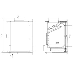 Ferlux F-1100 Large 16.5 kW Turbo Ventilated Wood Insert
