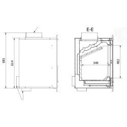 Ferlux F-900 Large 11,8 kW Inserto in legno turboventilato
