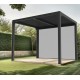 Pérgola bioclimática de aluminio de 7,20m2 con lamas y cortina en el lado de 3m Habrita