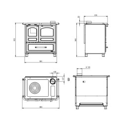 Cuisinière à bois Nordica Extraflame Family 4.5 9kW Cappuccinno