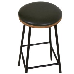 Conjunto de 2 Bancos de Bar Marc VeryForma Preto Imitação de Couro e Pernas de Metal