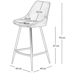 Snack chair en tela gris oscuro y Metal de Ari VeryForma