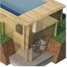 Swimming pool urban wood connected cover heating filtration trunk 420 BWT