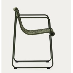 Arvin Swirl Chair in Beige Chenille Fabric and VeryForma Oak Wood Legs