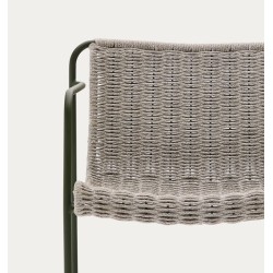 Arvin Swirl Chair in Beige Chenille Fabric and VeryForma Oak Wood Legs