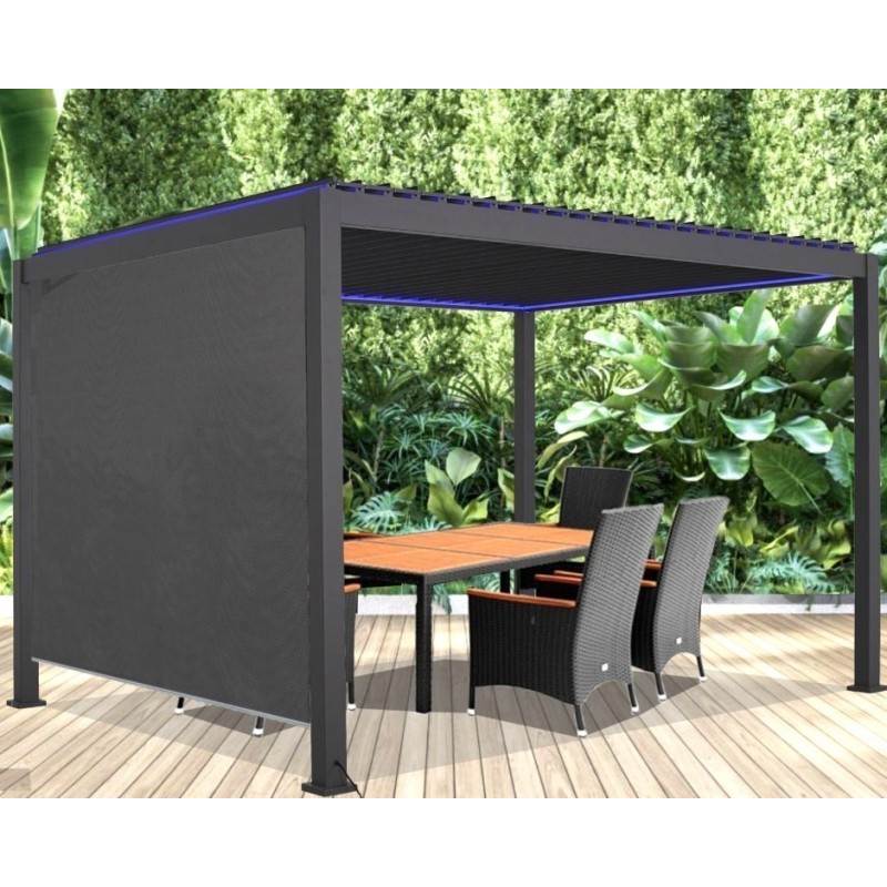 Cortina ciega lateral Pérgola Bioclimática Habrita 3m