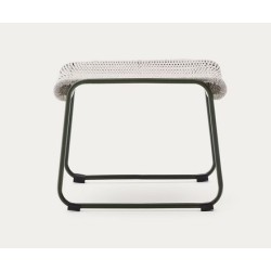 Silla Arvin Swirl en tejido chenilla beige y patas de madera de roble VeryForma