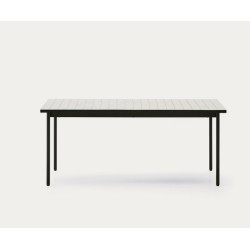 Table de jardin Rina en acier vert et céramique écru VeryForma