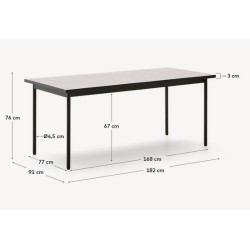 Silla Arvin Swirl en tejido chenilla beige y patas de madera de roble VeryForma