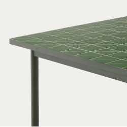 Table de jardin Rina en acier vert et céramique vert foncé VeryForma