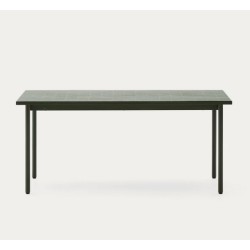 Table de jardin Rina en acier vert et céramique vert foncé VeryForma