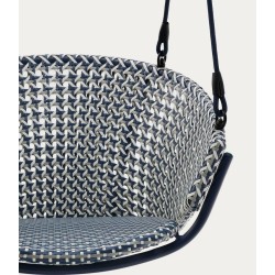 Aliga Hängesessel aus Aluminium und blauem Rattan VeryForma