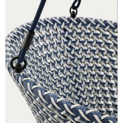 Fauteuil suspendu Aliga en aluminium et rotin bleu VeryForma