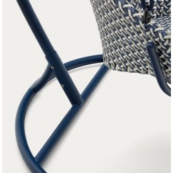 Aliga Sedia Sospesa in Alluminio e Rattan Blu VeryForma