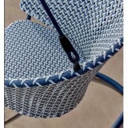 Aliga Hängesessel aus Aluminium und blauem Rattan VeryForma