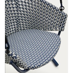 Aliga Hängesessel aus Aluminium und blauem Rattan VeryForma