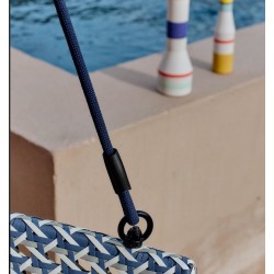 Aliga Hängesessel aus Aluminium und blauem Rattan VeryForma