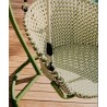 Aliga hanging chair in aluminum and green rattan VeryForma