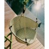 Aliga Hängesessel aus Aluminium und grünem Rattan VeryForma