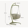 Silla colgante Aliga en aluminio y ratán verde VeryForma