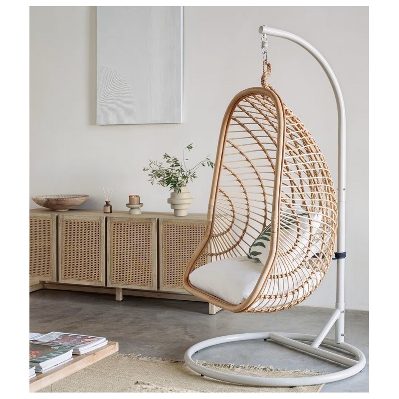Kate Hängesessel aus natürlichem Rattan und VeryForma-Stahl