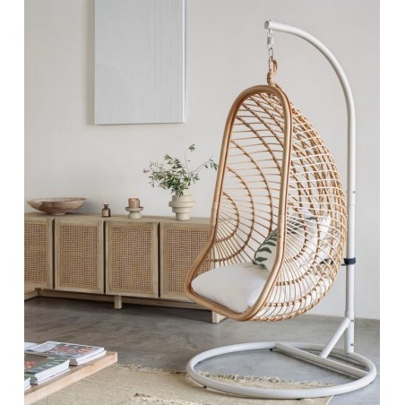 Kate Hängesessel aus natürlichem Rattan und VeryForma-Stahl