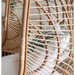 Cadeira Suspensa Kate em Rattan Natural e Aço VeryForma