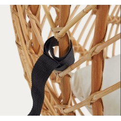 Kate Hanging Chair in Natural Rattan and VeryForma Steel