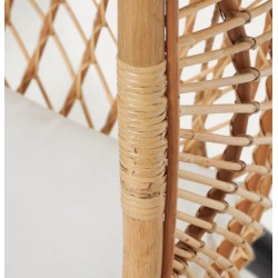 Fauteuil suspendu Kate en rotin naturel et acier gris foncé VeryForma