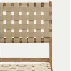 Beli Sillón plegable de madera maciza y cuerda color crema VeryForma