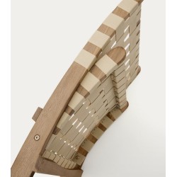 Beli Sillón plegable de madera maciza y cuerda color crema VeryForma