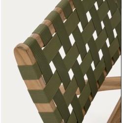 Beli Folding Armchair in solid wood and green rope VeryForma