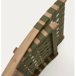 Beli Folding Armchair in solid wood and green rope VeryForma