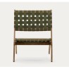 Beli Folding Armchair in solid wood and green rope VeryForma