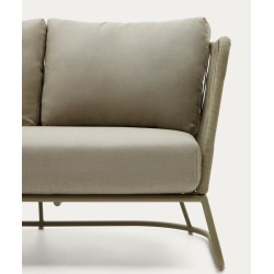 Saco 3-seater outdoor sofa in green rope and steel VeryForma