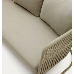 Saco 3-seater outdoor sofa in green rope and steel VeryForma