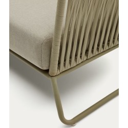 Canapé d'extérieur 3 places Saco en corde verte et acier VeryForma