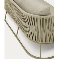 Saco 3-seater outdoor sofa in green rope and steel VeryForma